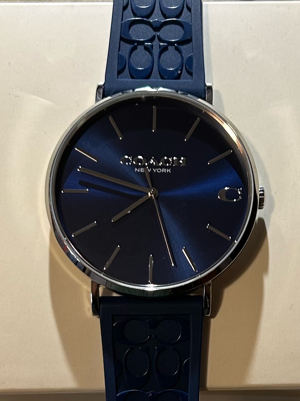 Coach Charles Watch With 41mm NavyBlue Face & NavyBlue Coach Signature Band